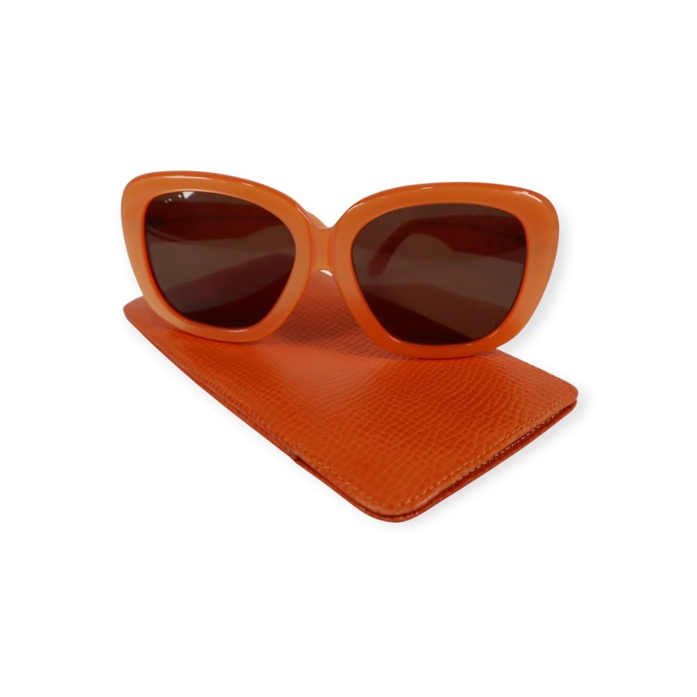 Friedrich & Campbell Oversized Orange Sunglasses with Case - Vintage Germany